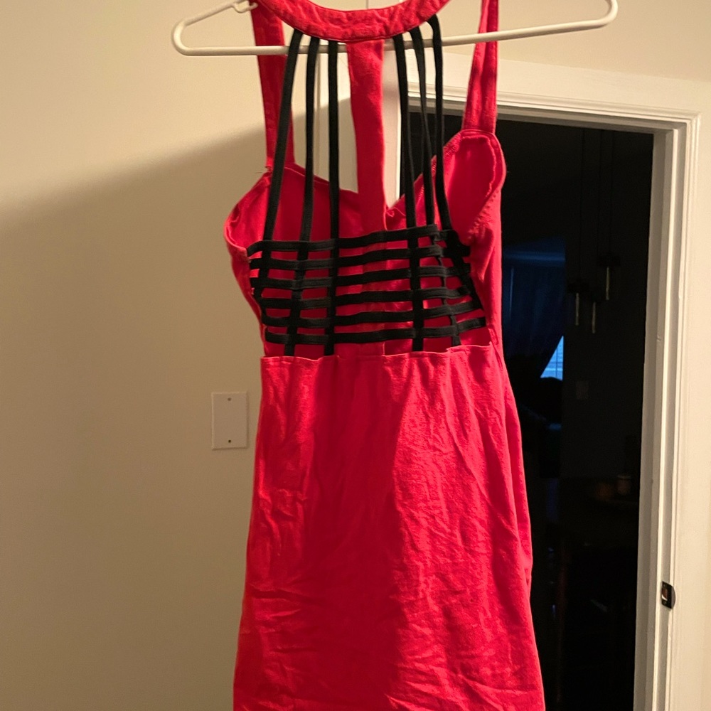 Strappy Back Bodycon Dress in Pink